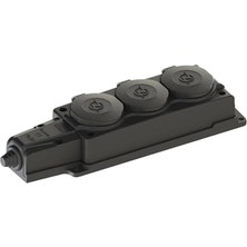 Nead Kauçuk Üçlü Grup Priz 16A 220-250V | 3'lü Darbe Korumalı Priz | 2p+N Fişli | Yerli Üretim Şantiye Ofis Dış Mekan Uyumlu Priz - 4103