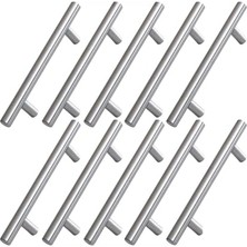 10 Adet Pürüzsüz Inox Metal Kulp 128 mm Mobilya Mutfak Çekmece Dolap Dolabı Kulbu Kulpu Kulpları