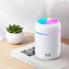 Hava Nemlendirici Ortam Nemlendirici Işıklı Hava Nemlendirici Makinesi ve Aroma Difüzörü H2O(BEYAZ, Gri, Pembe Karışık)
