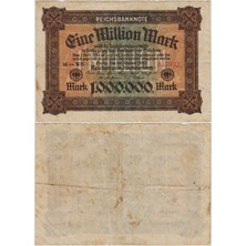 Banknoting Almanya 1 Milyon Mark 1923 Weimar Cumhuriyeti. Temiz+