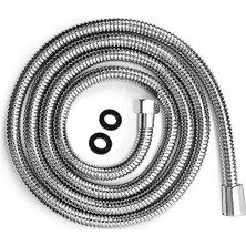 Fusty Yüksek Kaliteli Patlamaz Kopmaz Paslanmaz 150CM Duş Hortumu - Tüm Duş Başlıklarıyla Uyumludur (G1/2) (Siyah)