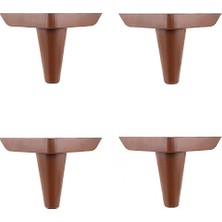 4 Adet Aspen Lüks Mobilya Kanepe Sehpa Puf Koltuk Ayağı 14 cm Kahverengi Ahşap Desenli Baza Ayak