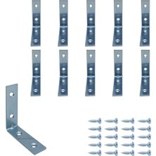 Mr.bracket 10 Ad. L Demir Gönye Köşebent 16X55X55MM - Mobilya Dolap Eşya Duvara Sabitleme Aparatı - Raf Masa Çekmece Sandalye Kitaplık Gardırop Köşe Sabitleme Birleştirme Bağlantı Demiri