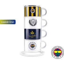 Karaca x Fenerbahçe  Lisanslı 4 Kişilik Standlı Çay Fincan Takımı 180 ml