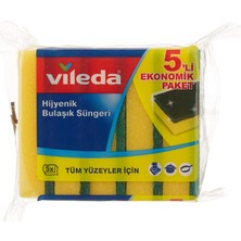 Delixa Düz Hijyenik Bulaşık Süngeri, 5' Ekonomik , Yeşil