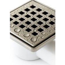 Kare Yer Süzgeci, 10X10 cm Paslanmaz Üst Yüzey, Yandan Çıkışlı, Oynar Başlıklı, Koku Yapmaz, Kolay Temizlik, Asit Dayanımı, Su Kaçırmaz Italyan Conta, Uzun Ömürlü, Yer Drenaj Izgara (⌀ 50 Mm)