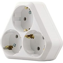 Golyat Üçgen Tip 3'lü Topraklı Priz, Beyaz