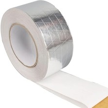 Yapışkanlı Fiberglas Lif Takviyeli Alüminyum Folyo Bant 96 mm x 25 Metre Yanmaz Yalıtım Bandı