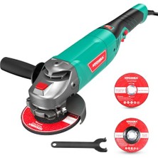 Hychika Avuç Taşlama 1200 W, 6 Hız ile 3000-10000 Rpm, Taşlama Parlatma Için Mükemmel, 2 x 125 mm Zımpara Diski, 1 Yan Sap, 1 x Koruyucu Kapak, 1 Anahtar