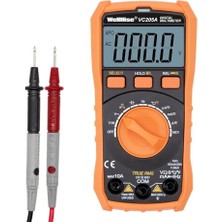 Wellhise VC205A Ölçü Aleti Multimetre Avometre Ncv Işıklı Ekran Isı Ölçer El Feneri
