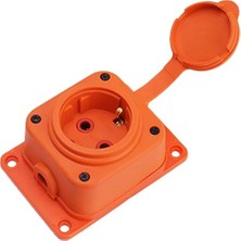 Bylion Monofaze Kauçuklu Kablo Bahçe Sıva Üstü Dış Mekan Korunaklı Priz Kapaklı Turuncu Tek Tekli