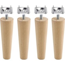 Ahşap Mobilya Koltuk Kanepe Sehpa Masa Ayağı Ayakları M8 Civatalı 12 cm + Bağlantı Aparatlı 8'li Set