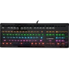 Rampage KB-R900 Crystal USB Kablolu Oyun Klavyesi Siyah Renkli RGB Aydınlatma ve Kare Tuşlar