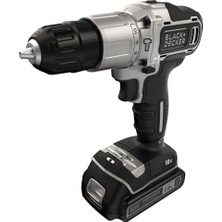 Black + Decker Silver Series BDCHD18SC1K-QW 18V 1.5AH Tek Bataryalı Darbeli Matkap + Acc (1X18V 1,5AH Batarya, 10 Adet Matkap Ucu + 10 Adet Dübel And +10 Adet Vida, Şarj Aleti) Kitbox