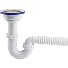 Süzgeçli Geniş Kafalı Körüklü Işyeri Yemekhane Evye Sifonu Gider Borusu Akordiyon Plastik 15-35 cm