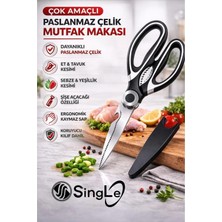 Single Premium Çelik Mutfak Makası Saklama Kılıflı Çok Amaçlı