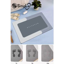 Single 40x60 cm Kaymaz Tabanlı Su Emici Kare Banyo Paspası Yumuşak Yapı ile Rahat Kullanım