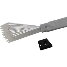 30 Adet Ince Metal Gövdeli Cep Tipi Maket Bıçağı Ucu Falçata Ucu
