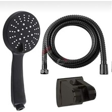 Golden 5 Fonksiyonlu Yüksek Basınçlı Duş Başlığı Mafsalı 150 cm Hortum Siyah Veya Beyaz (Siyah)