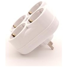 Dörtlü Topraklı Priz Duvar Tipi Çoklayıcı Fiş, Beyaz Renk, 16A 250 Volt,de-Pa