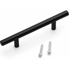 Paslanmaz Metal Kulp, Mat Siyah, Dolap Çekmece Mobilya Kulbu, Tv Ünitesi Yatak Odası Vestiyer Mutfak Için 96 128 160 192 224 320 mm (128 Mm, Adet, 1)