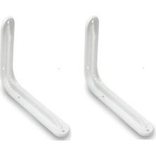 Raf Altı Ayak Raf Tutucu L Demir 10 x 15 cm Beyaz (2 Adet). Montaj Vida ve Dübelleri Hediye