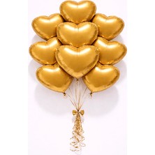 Eng Parti Dünyası Kalp Folyo Balon Gold Renk 18 Inç | 10 Adet |