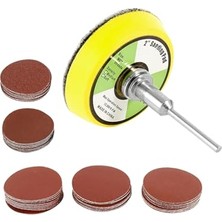 Pimli Mini 53'lü Cırt Zımpara Seti 50 mm Taban Matkap Uyumlu 80 120 320 600 800 Kum Karışık Grit