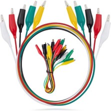 Kyrotech 10’lu Krokodil Test Kablosu Seti, Renkli Timsah Kelepçeli Multimetre Bağlantı Kabloları, Çıkarılabilir, Pvc Kaplama, Elektronik Devre Testi, Multimetre, Motor ve Pil Bağlantısı Için 0,5 Metre