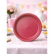 Parti Adresi Plastik Tabak Doğum Günü Parti Tabağı Kırmızı 21 cm 25'li