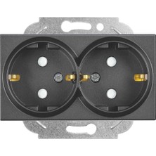 Viko Novella/trenda Füme Ikili Topraklı Priz Çarpma Karşıtı Mekanizma ve Düğme/kapak Vakumlu Paket