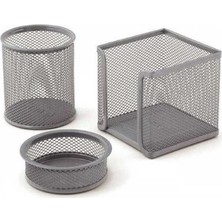 Mas 505 Üçlü Kalemlik Seti Gri Metal Perfore