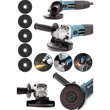 Alman 3000 W Profesyonel Sjs Metal Şanzuman Avuç Içi Taşlama Makinası 125 mm + 5 Adet Taş