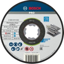 Bosch 10 x Pro Paslanmaz Çelik ve Metal Uzun Ömürlü Kesme Diski, Küçük Açılı Taşlama Makineleri ve X-Lock, M14/22,23 mm (Ø 125 Mm, Profesyonel Aksesuar, Küçük Açılı Taşlama Makinesi)
