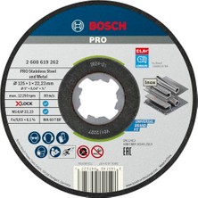 Bosch Professional 10 Adet Düz Kesme Diski Standart (Inox, X-Lock Için, Delik Çapı: 22,23 Mm, Kalınlık: 1 Mm), 2608619267