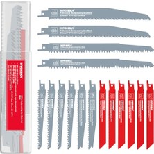Saber Testere Bıçakları, 16 Adet Testere Bıçağı Metal, Ahşap ve Ahşap Için Çivili, Saklama Kutulu
