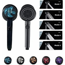 Mayaglory Turbo Fan 5 Fonksiyonlu Su Tasarruflu Dus Basligi Turbo El Dusu Siyah