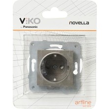 Viko Novella Antrasit Toprakli Priz Çarpma Karşıtı Çocuk Korumalı Mekanizma+Düğme Kapak Çabuk Bağlanti Çarpma Karşıtı Çocuk Korumalı