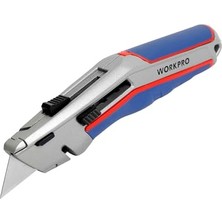 WP213015 Ağır Hizmet Alüminyum Gövde Otomatik Geri Çekilebilir Rötuş Maket Bıçağı + 5 Adet Yedek Bıçak