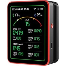 15'li AQI,TEMP,HUMI,CO2,HCHO,CO,TVOC,PM2.5,PM10,PM1.0,PM0.3 Dedektör Taşınabilir Ev Ofis Hava Kalitesi Ölçüm Cihazı