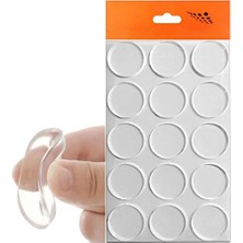 Yapışkanlı Cam Tutucu Şeffaf 22 mm 15 Li Mobilya Raf Ses Tutucu