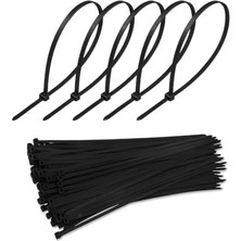 Plastik Kablo Bağı, 100 Adet, Isıya Dayanıklı, Kablo Tutturma Bağı, 6,6 Naylon, Kablo Kelepçesi, Tel Bağı Seti, Elektrik Tesisatı, Ofis, Ev Kullanımı Için Kablo Düzenleyici (Siyah, 3,6X200 Mm)