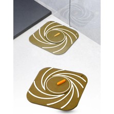 Omilife Kahverengi Silikon Gider Kapağı Delikli Koku Önleyici Lavabo Süzgeci Banyo Mutfak Matı 15x15