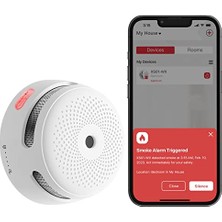 Değiştirilebilir Pilli Akıllı Duman Dedektörü Yangın Alarmı, Wi-Fi Duman Dedektörü, Gerçek Zamanlı Uygulama Bildirimleri, XS01-WX, 1'li Paket