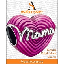 Asaf Accessory Pembe Kalpli Mom Charm
