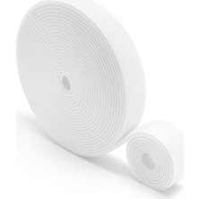 Cırt Cırt Sabitleyici Kablo Düzenleyici 5 Metre x 1cm Kanca ve Döngü Kayışları, Tekrar Kullanılabilir, Çift Taraflı Kanca Rulo Düzenleyici Kayışlar, Bağlama Bandı (Kırmızı)