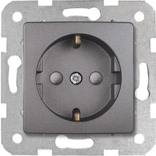 Viko Linnera Life Granit Grisi Topraklı Priz Çarpma Karşıtı Mekanizma ve Kapak