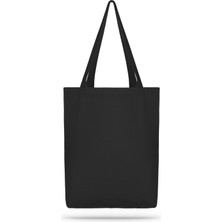 Çınar Bez Çanta Alt Körüklü Siyah Kanvas Orta Boy Kadınlar İçin Günlük Kullanıma Uygun