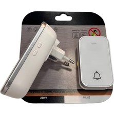 Kinetik Enerjili Kapı Zili Pilsiz Şarjsız Kablosuz Fişi Prize Tak Çalıştır Cata Kumandalı Zil Kablosuz Kapı Zili, 38 Farklı Melodi, Pil Gerektirmeyen Kinetik Buton, 150M Mesafe (Beyaz)