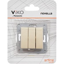 Viko Novella Trenda Bronz Mekanizma+Düğme Kapak Üçlü Anahtar